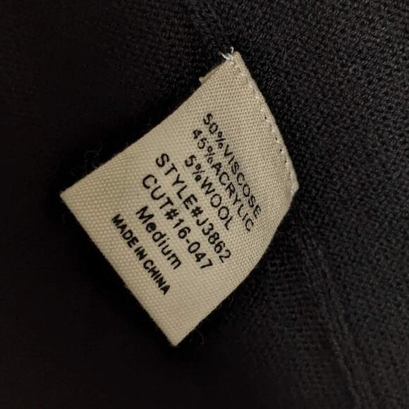 M. Rena Black Long Sleeve Fringe Cardigan Open Front Knit Size M NWT - Picture 5 of 7